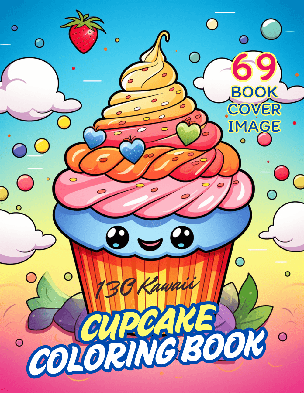 Kawaii Cupcake Coloring Pages Book by Dream Biggest - One-Sake.com