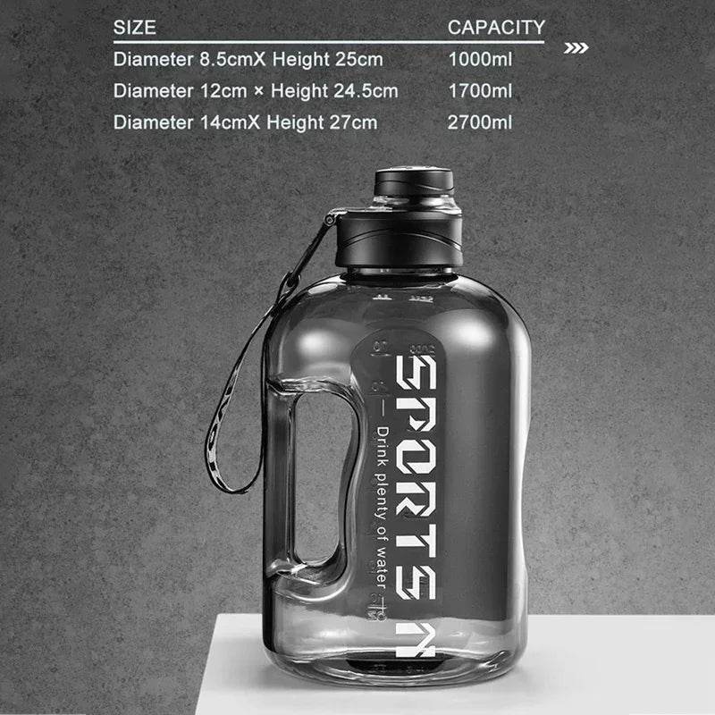 1.7L/2.7L Sports Water Bottle Gym Cycling Cup Portable Large Capacity Water Bottle For Fitness Camping Men Water Kettle - One-Sake.com