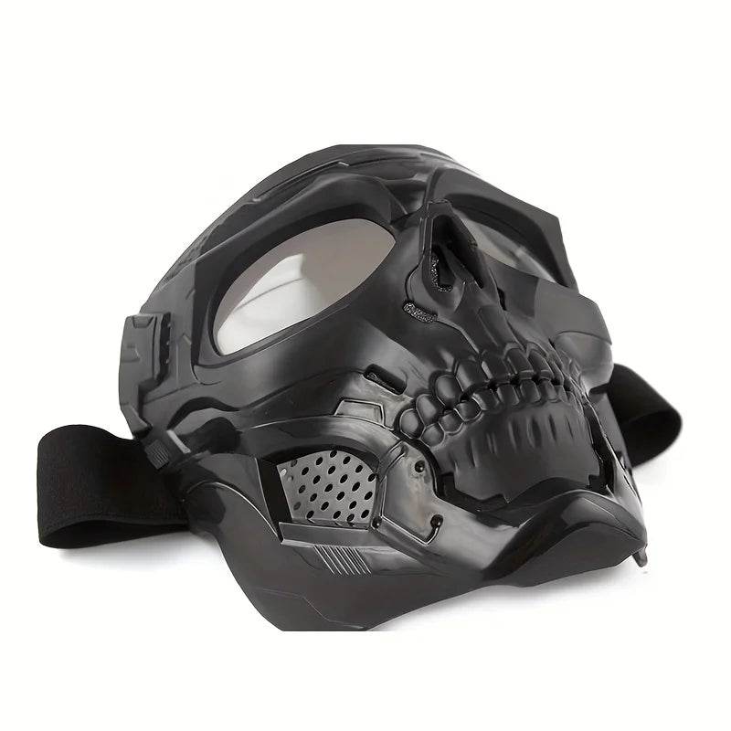 Motorcycle Skull Wind Goggles &amp; Tactical Mask Set – Windproof Outdoor Sports Riding Glasses with Halloween Costume Design for Bikers &amp; Adventure Enthusiasts - One-Sake.com