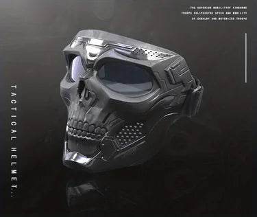 Motorcycle Skull Wind Goggles &amp; Tactical Mask Set – Windproof Outdoor Sports Riding Glasses with Halloween Costume Design for Bikers &amp; Adventure Enthusiasts - One-Sake.com