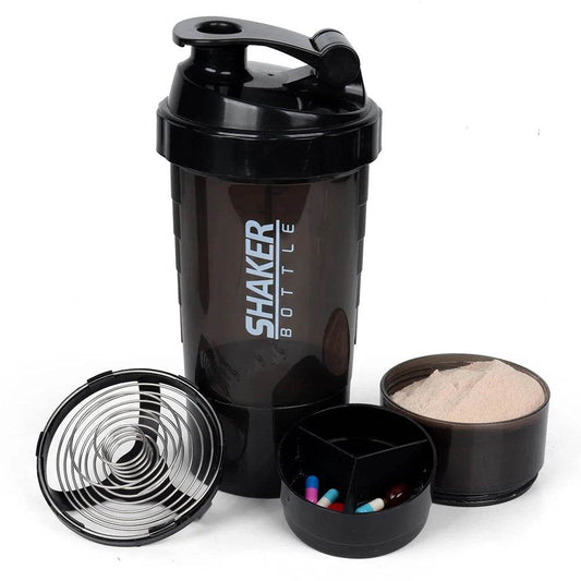 3-Layer Protein Shaker Bottle – Leak-Proof, BPA-Free, All-in-One Shaker for Gym, Fitness &amp; Hydration - One-Sake.com
