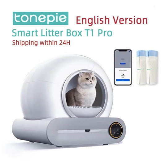 Tonepie 65L Automatic Smart Cat Litter Box – Self-Cleaning, Fully Enclosed Pet Toilet with App Control &amp; Odor Control - One-Sake.com