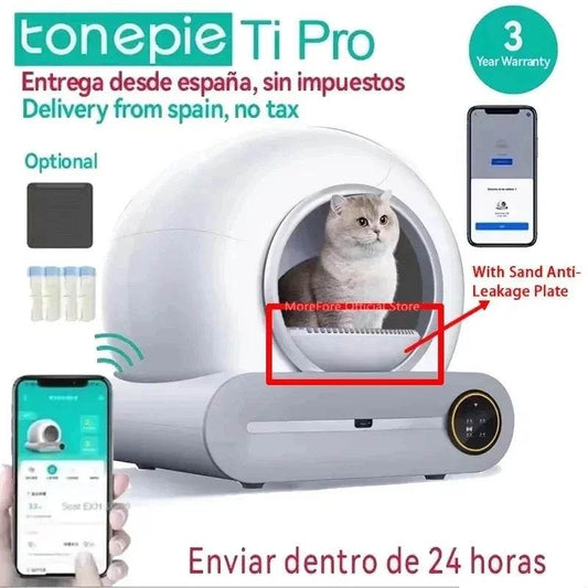 Pawsitively Clean &amp; Tech-Savvy: Tonepie Smart Cat Litter Box – 65L Automatic Pet Toilet with App Control &amp; Ionic Odor Neutralizer [Anti-Leakage Design | Modern Cat Litter Tray | Symbolic Hygiene Ritual | CE-Certified Pet Care Tool] - One-Sake.com
