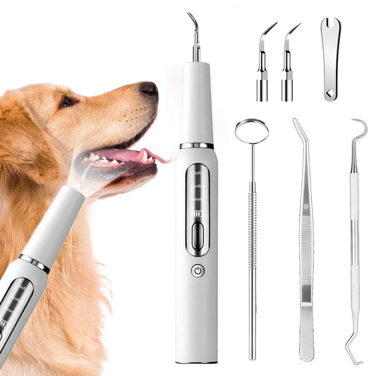 Dog Tooth Calculus Device Ultrasonic Toothbrush Electric Pet Tooth Scaler Tooth Cleaning Tool Plaque Dog Cat Dental Care Kit - One-Sake.com