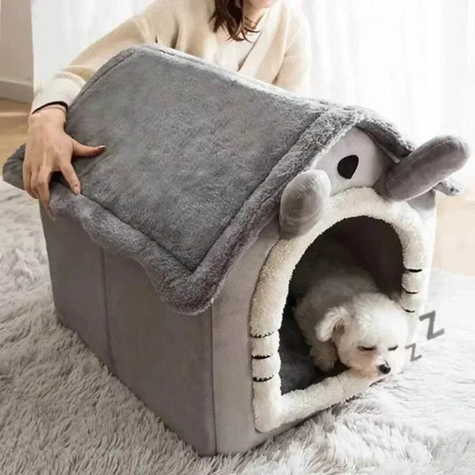 All Seasons Warm Washable Cat Dog House Indoor Soft Removable Cushion Pet Bed Kennel for Small Medium Pets Durable Pet Supplies - One-Sake.com